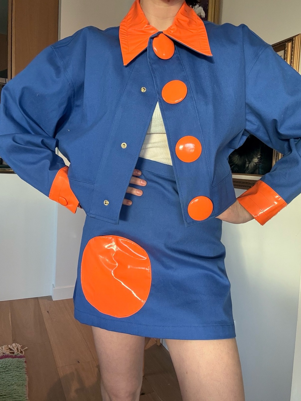 Animal Crackers Blue and Orange Two-Piece Set. Size XS/S
